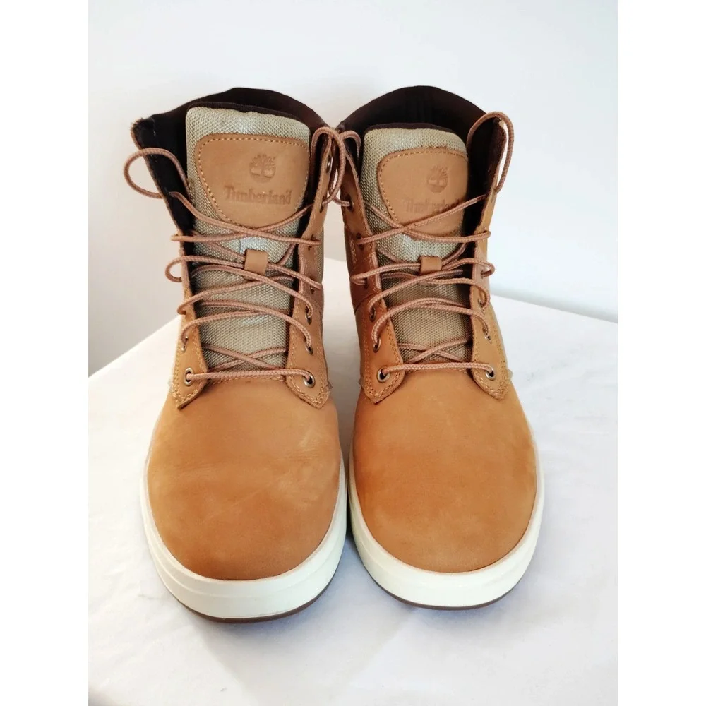 Timberland Square Davis Chukka Boots Tan Leather Textile Men 9.5 Streetwear NWOT
